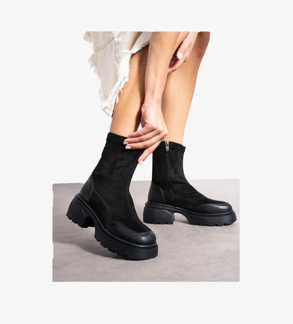 332163 Kadın Stretch Süet Kalın Tabanlı Bot