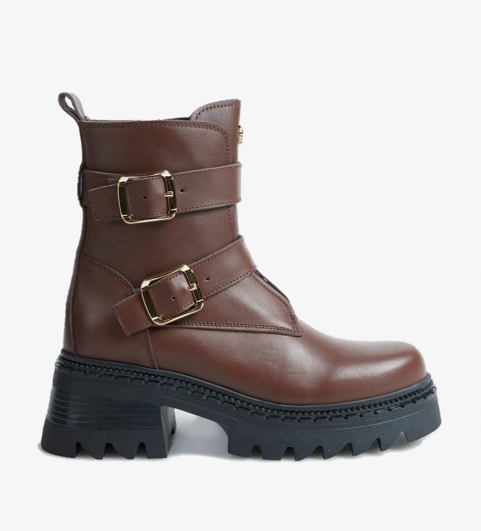 Fabrika Fabrika Kahverengi Kadın Deri Bot D-ELORA | Flo Kahverengi - 1. görsel