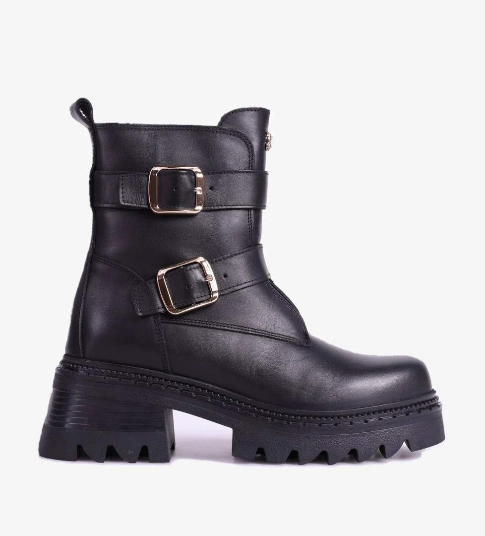 Fabrika Fabrika Siyah Kadın Deri Bot D-ELORA | Flo Siyah - 1. görsel