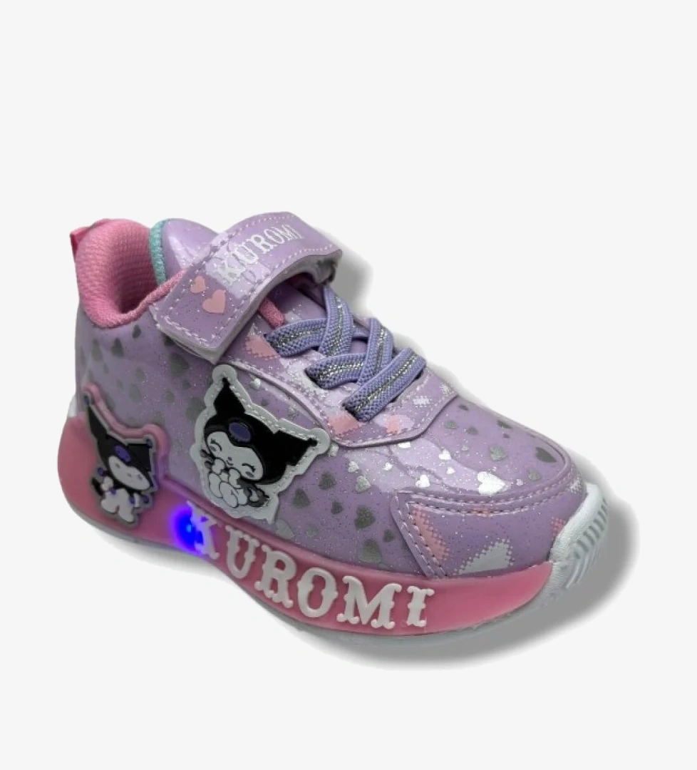 Cakgo Kuromi 725-26 Simli Parlak Deri Anatomik Kız Sneaker Çocuk Lila Pembe 22-25 model görseli