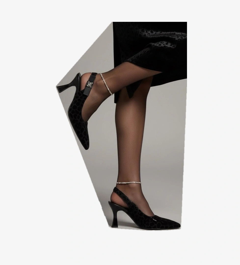 154 Kadın 8 Cm Topuklu Arkası Açık Stiletto Ayakkabı - Görsel 1