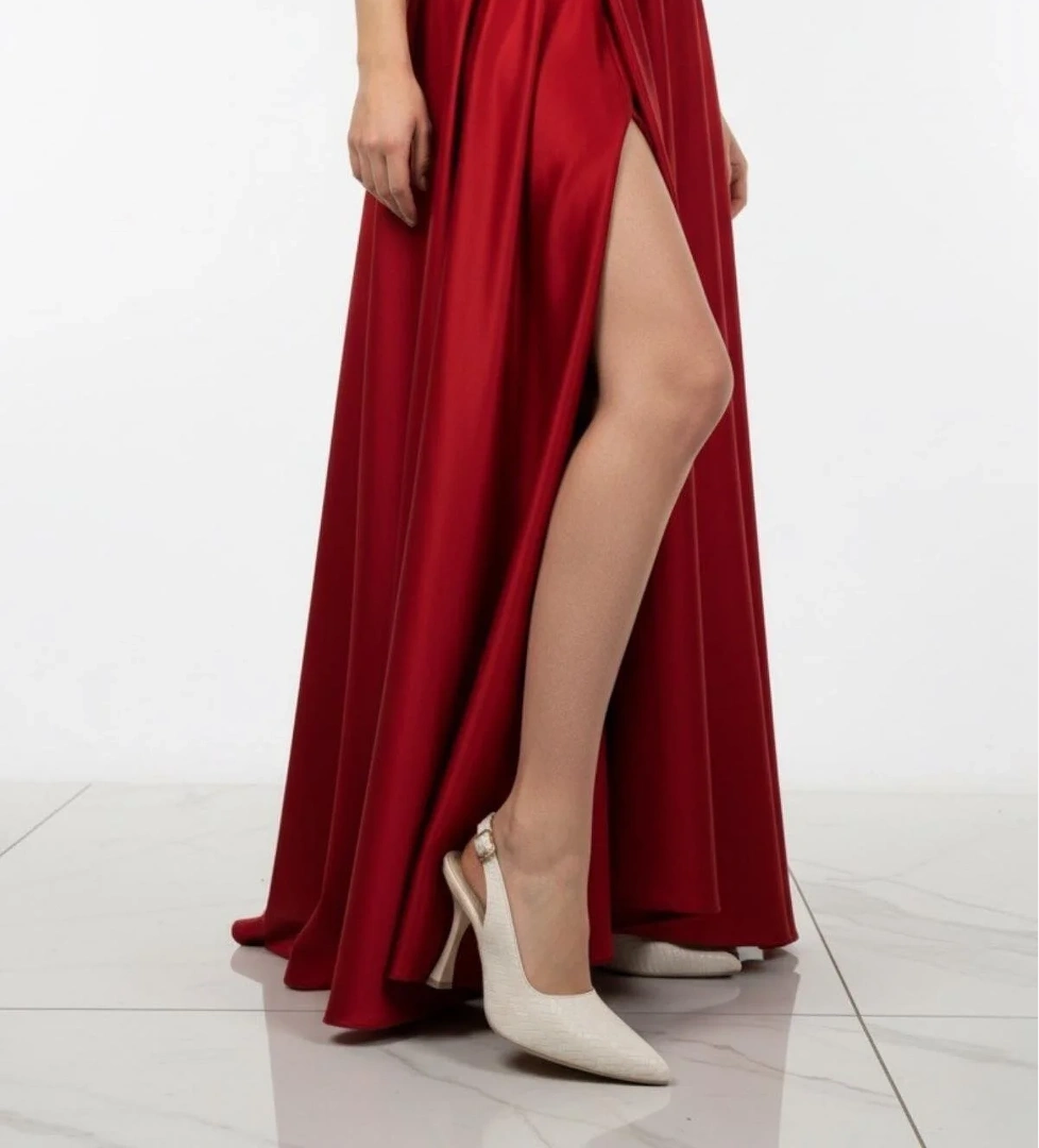 5031 Kadın 9 Cm Topuklu Arkası Açık Stiletto Ayakkabı - Görsel 1