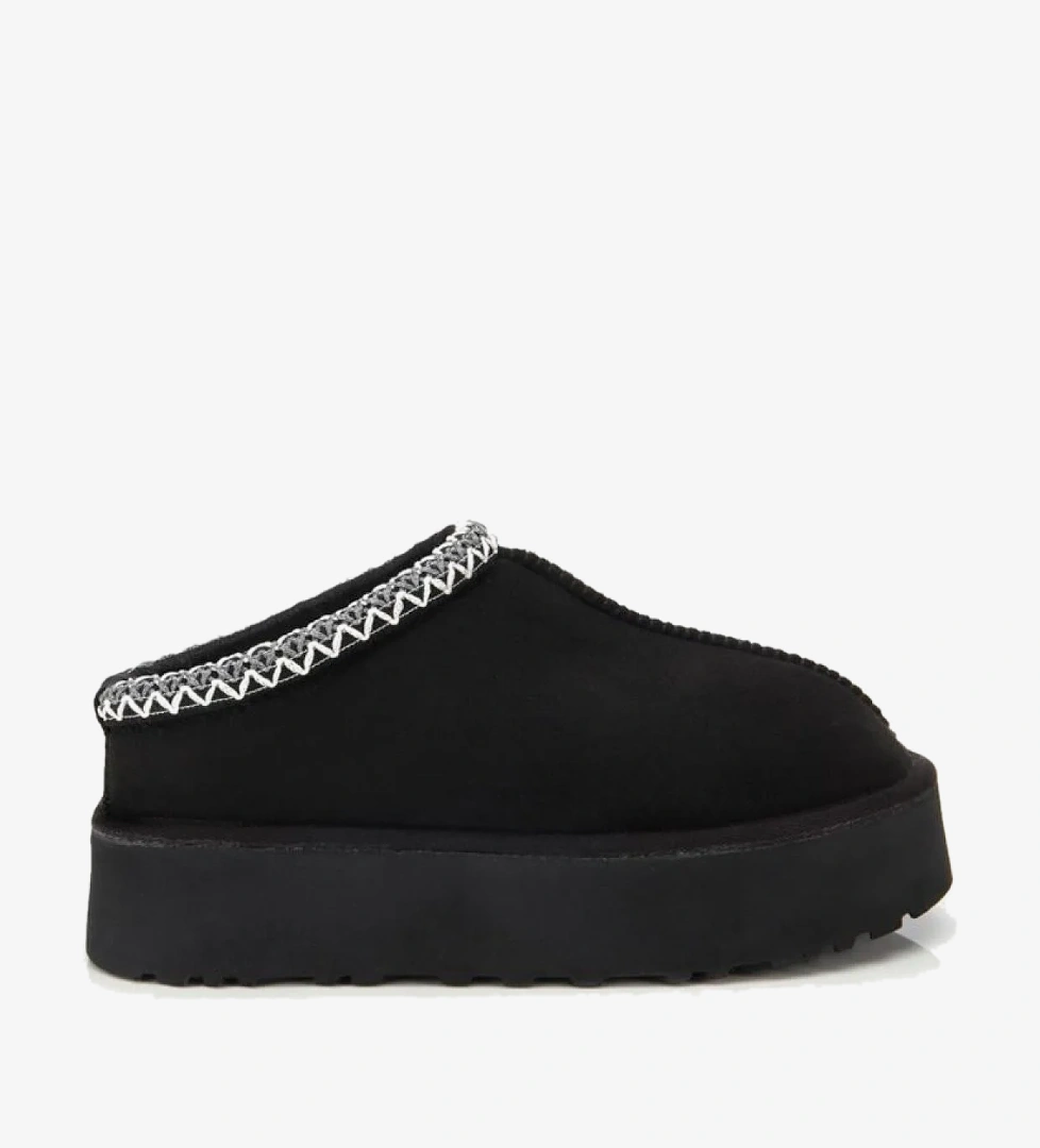 Yaya By Hotiç Kahverengi Yaya By Hotiç Yaya By Kadın Süet Dikiş Detaylı İçi Kürklü Yüksek Tabanlı Yarım Bot Terlik