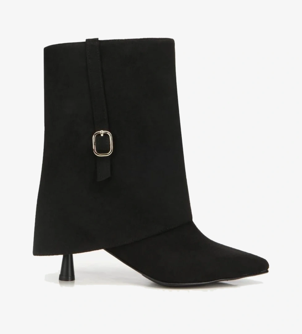 Yaya By Hotiç Kadın Süet Kahverengi Pantolon Görünümlü Tokalı Topuklu Bot model görseli