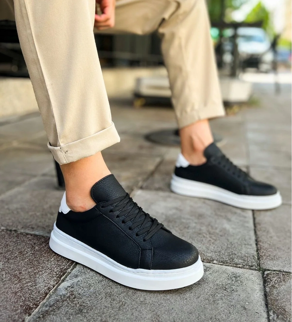 Pabucmarketi Siyah Pabucmarketi Bağcıklı Erkek Spor Ayakkabı