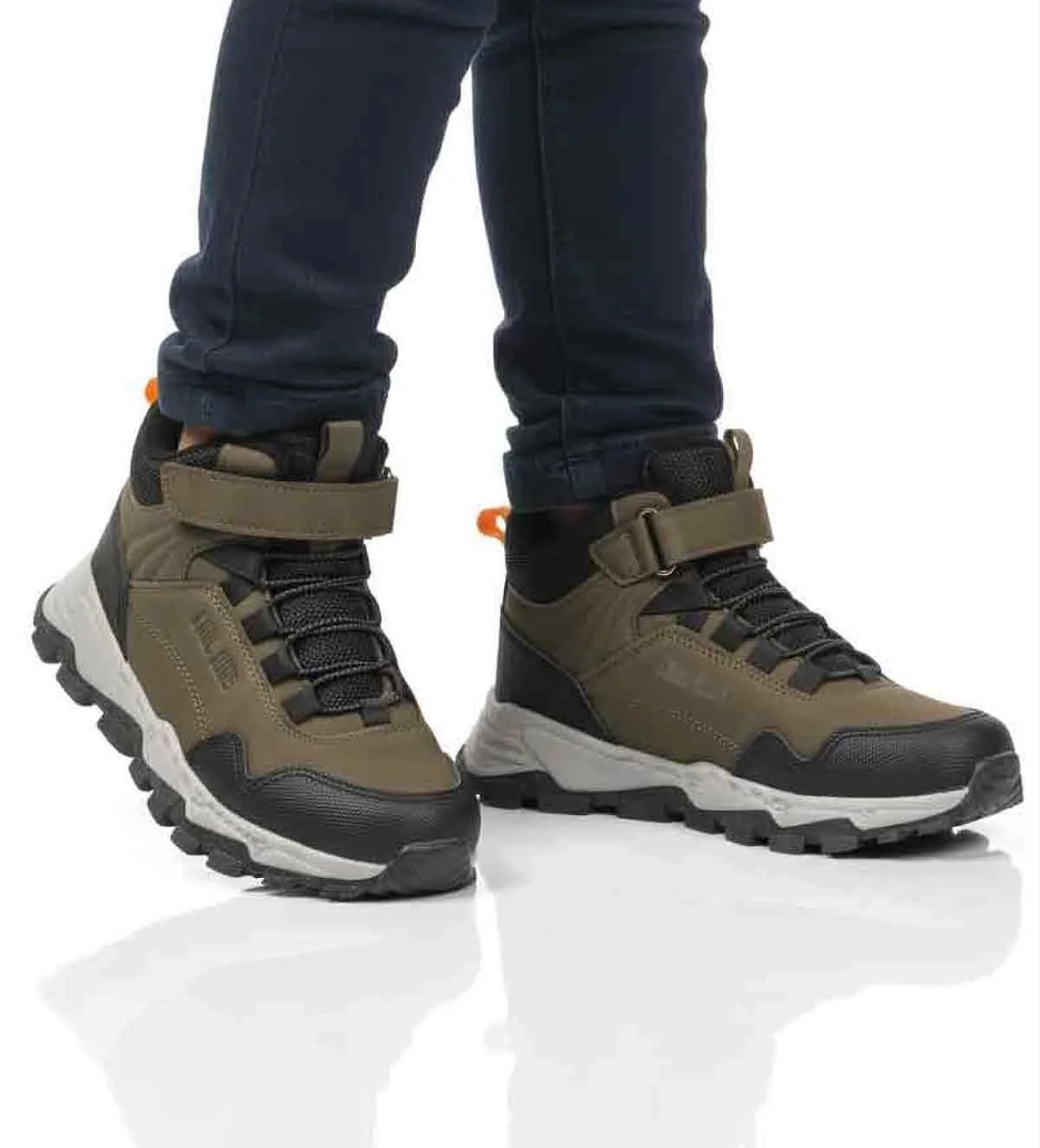 Cool Haki Gri Cırtlı Erkek Çocuk Outdoor Bot