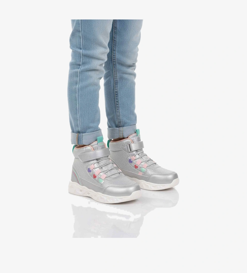 Cool Gümüş Işıklı Cırtlı Kız Çocuk Sneaker Bot