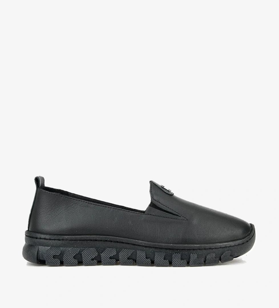 Kadın Hakiki Deri Konfor Ayakkabı 153387Z02025 Siyah