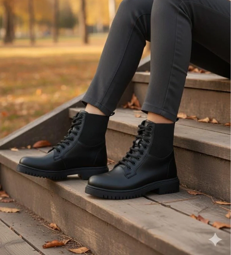 Fort 8442 Sedef Sıcak Astar Bağcıklı Kaymaz Taban Kadın Bot model görseli