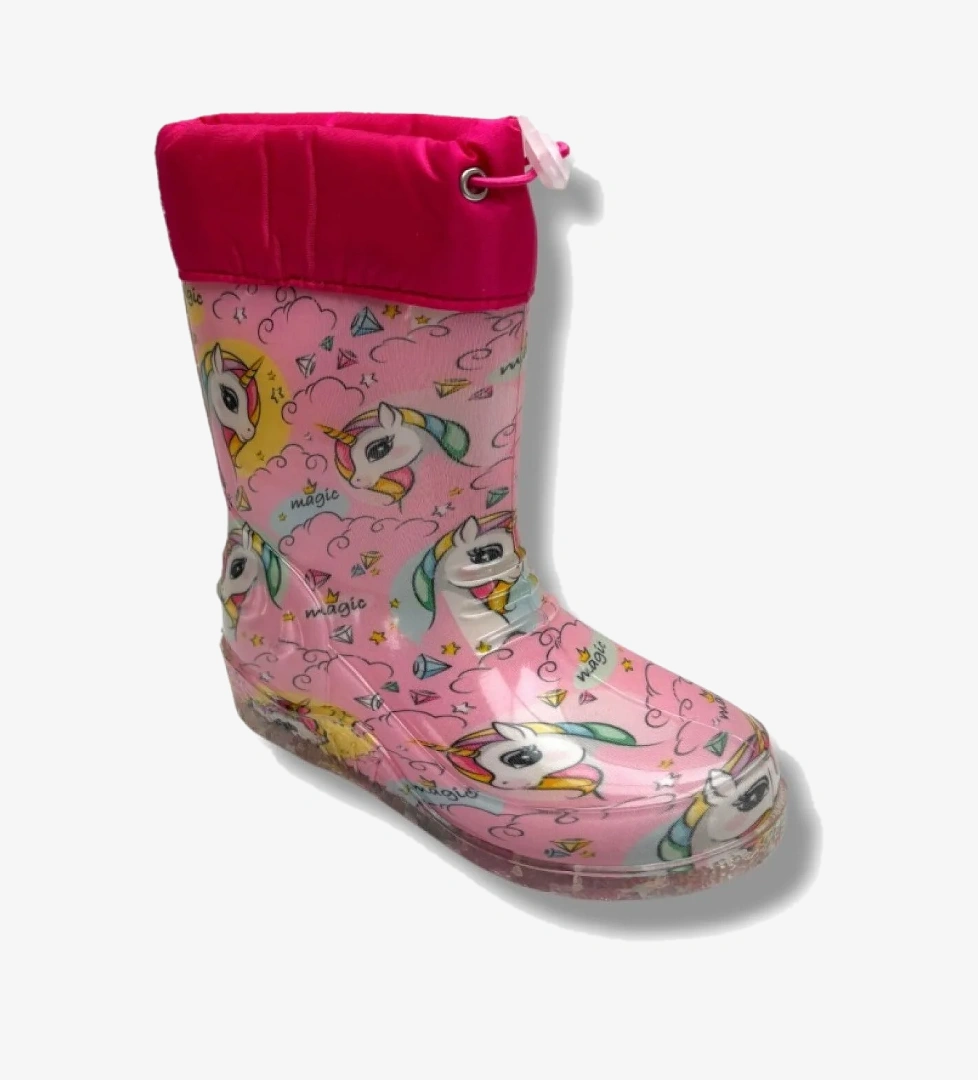 Fifty 5 454-26 Unicorn Kürklü Su Geçirmez Yağmur Kız Çocuk Çizme 28-37 model görseli