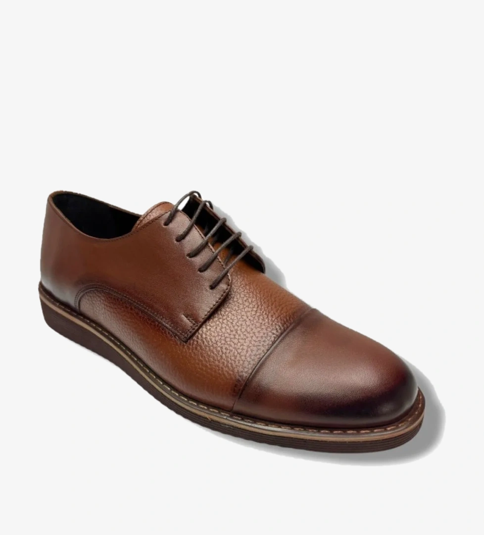 Cakgo Cakgo 2142-26 Hakik Deri Anatomik Eva Taban Bağcıklı Erkek Ayakkabı Flo'da! Taba - 1. görsel