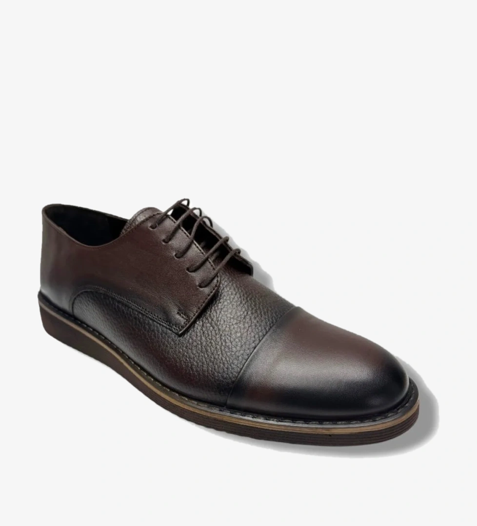 Cakgo Cakgo Kahverengi 2142-26 Hakik Deri Anatomik Eva Taban Bağcıklı Erkek Ayakkabı Flo'da! Kahverengi - 1. görsel