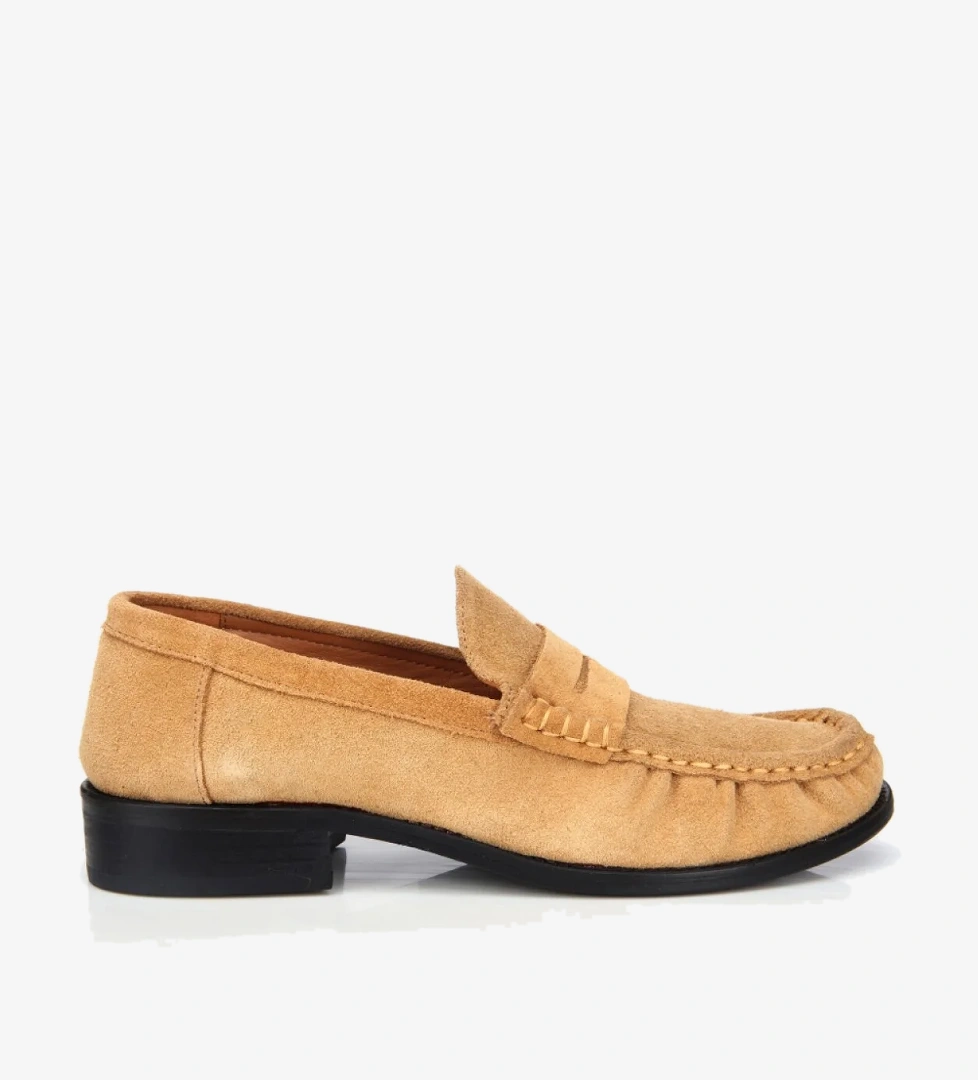 Hotiç Kadın Süet Deri Taba Yumuşak Dokulu Klasik Loafer model görseli