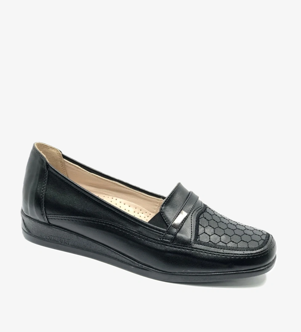 0-49336 Dr.Tavsiyeli İçi %100 Deri 41 numara Anne Kadın Babet Ayakkabı - Görsel 1