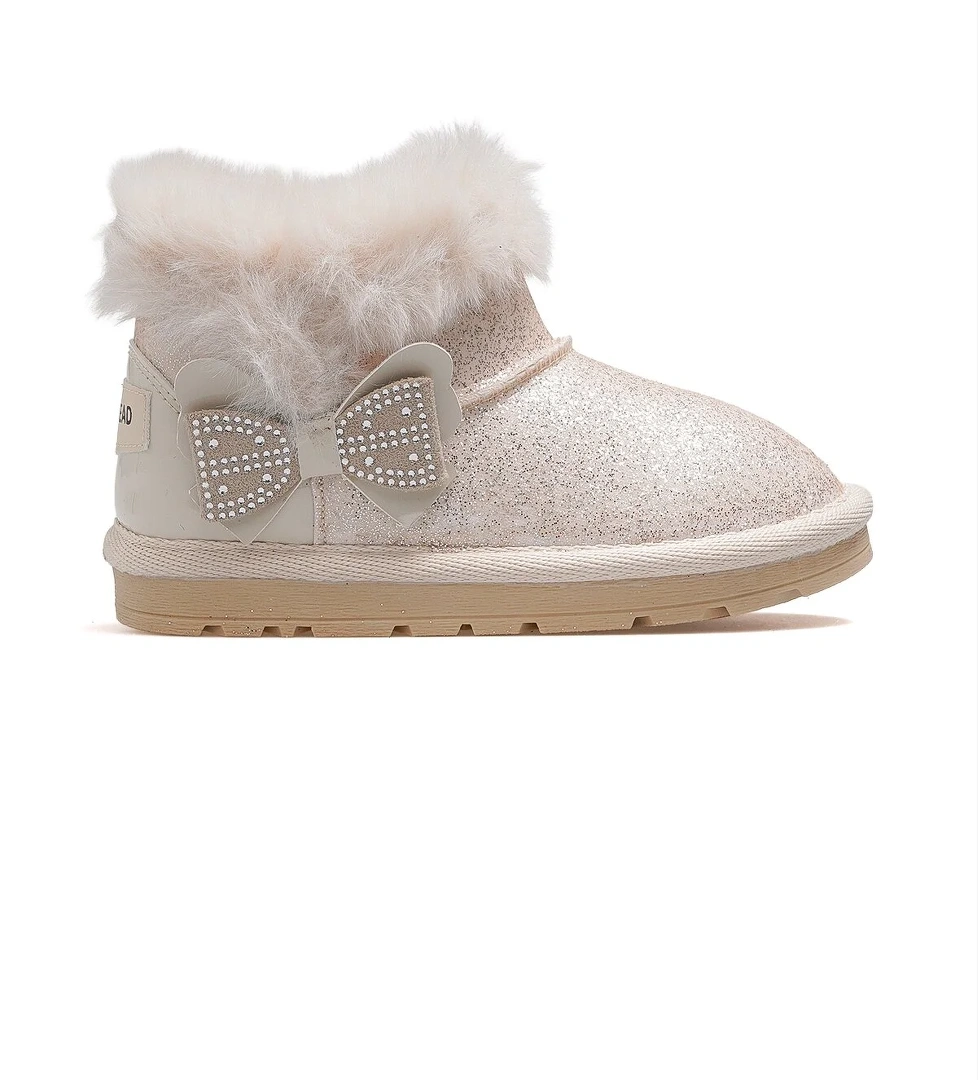 Curly Kız Çocuk Tüylü Günlük Bot 25k Buck3061 Bej - Görsel 1