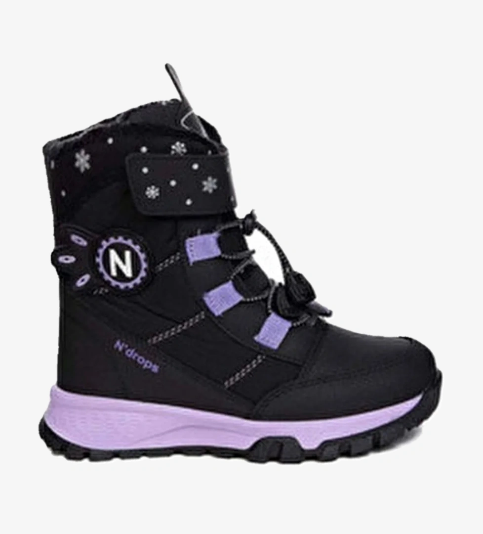Ndrops Yseyl014 Kız Çocuk Kar Botu Siyah - Füme Lila model görseli
