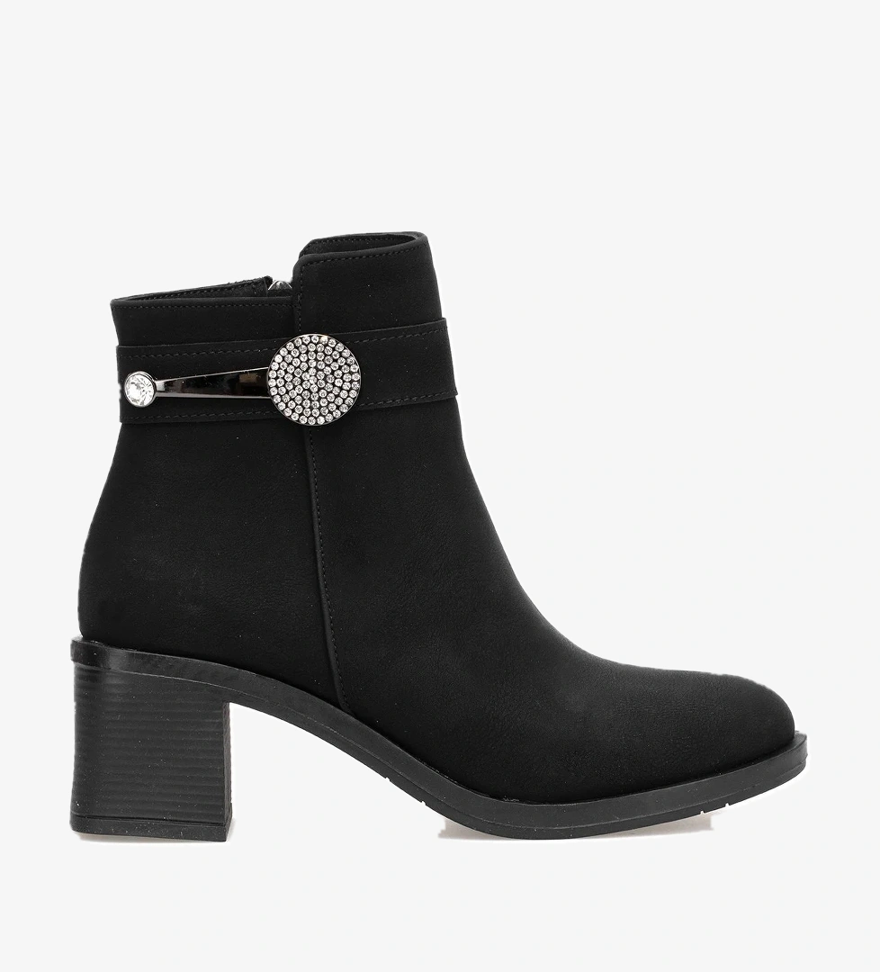 Elit OZRHB1512N Kadın Taşlı Topuklu Bot Siyah - Görsel 1