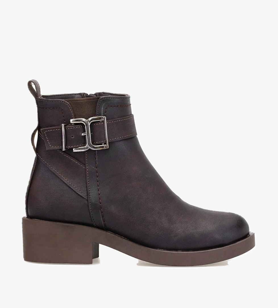 Elit SYHZ1211 Kadın Topuklu Bot Kahverengi - Görsel 1