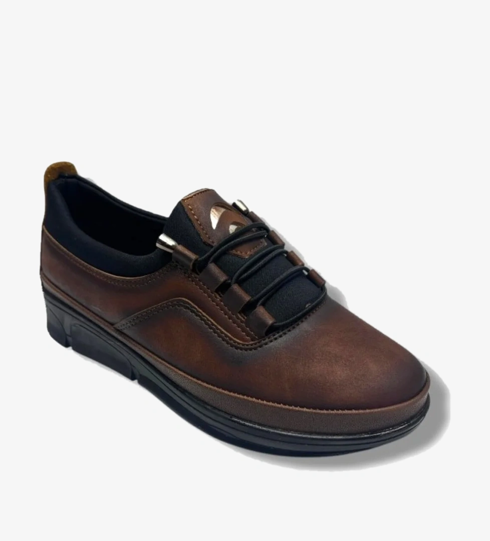 1170-26 Yağlı Deri Anatomik Slip On Comfort Kadın Ayakkabı - Görsel 1