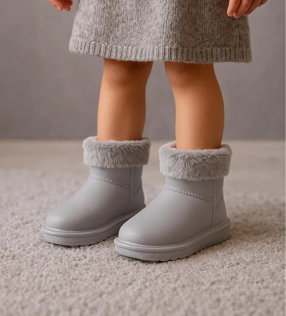 Kız Çocuk Füme İçi Kürklü Sıcak Astarlı Çocuk PVC Bot