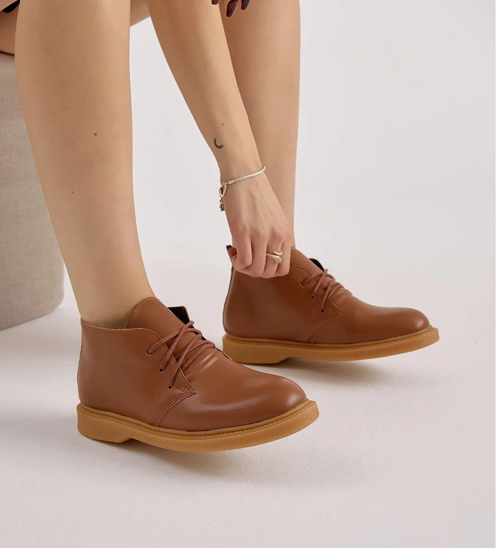 Kadın Taba Cilt Termo Taban Bağcıklı Günlük Bot