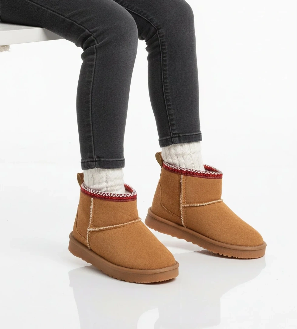 Taba Süet İçi Kürklü Soğuğa Dirençli Kız Çocuk Bot Ugy F