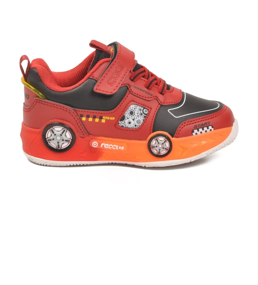 Kırmızı Cırtlı Hafif Erkek Çocuk Spor Ayakkabı Racing P