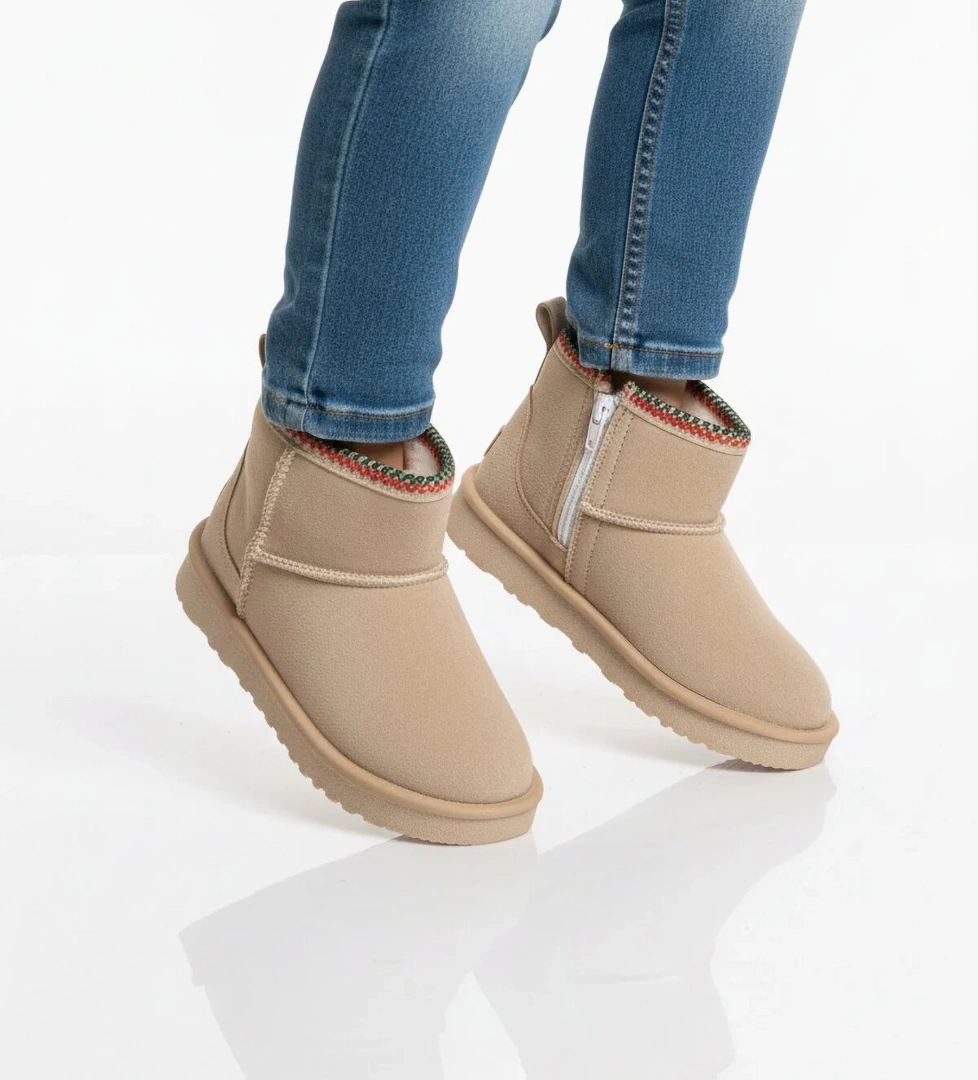 Bej Süet İçi Kürklü Soğuğa Dirençli Kız Çocuk Bot Ugy F - Görsel 1