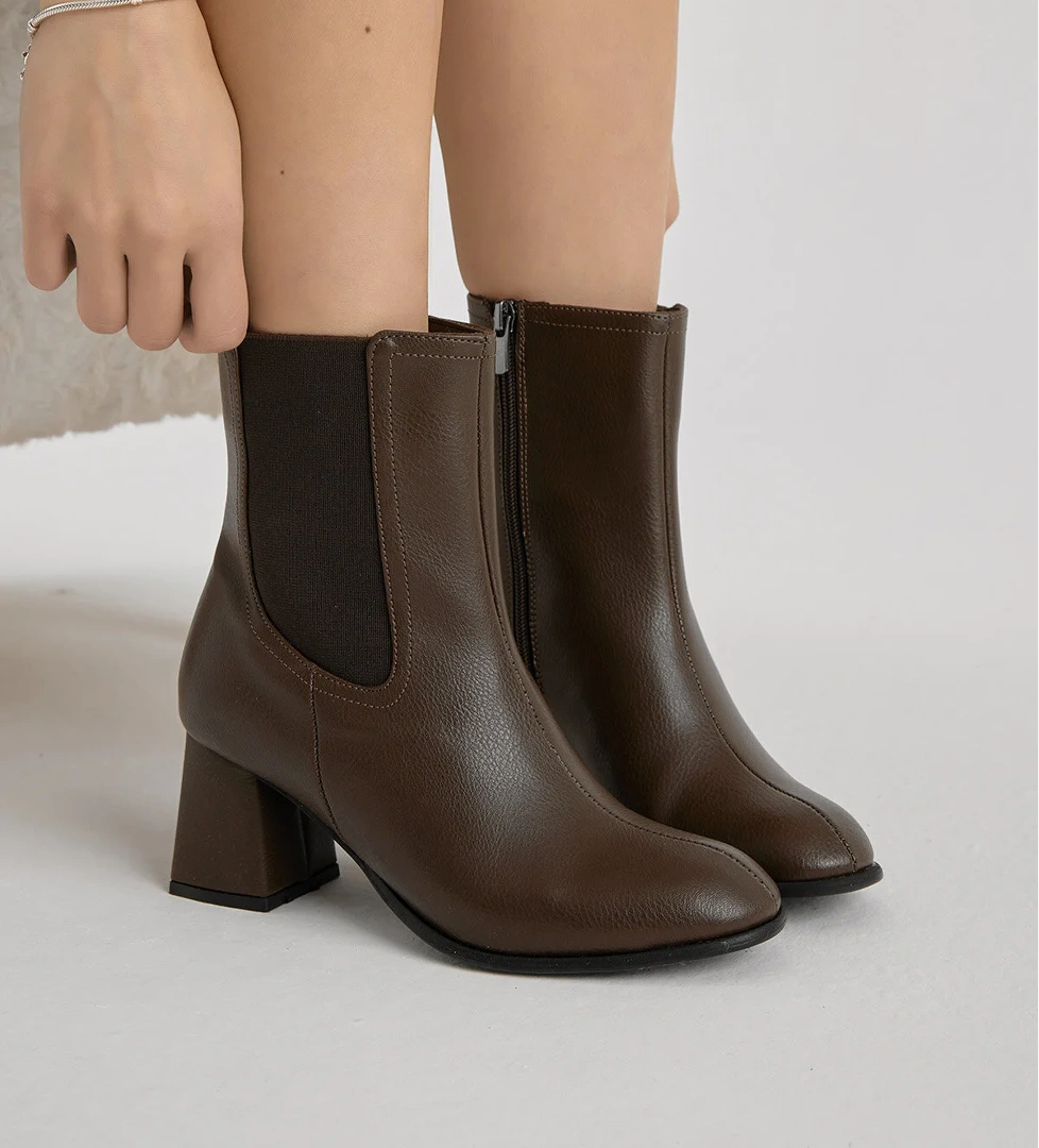 Tonny Black Tonny Black Kahverengi Kadın Kahve Neolit Taban Lastikli Kalın Topuklu Bot | Flo Kahverengi - 1. görsel