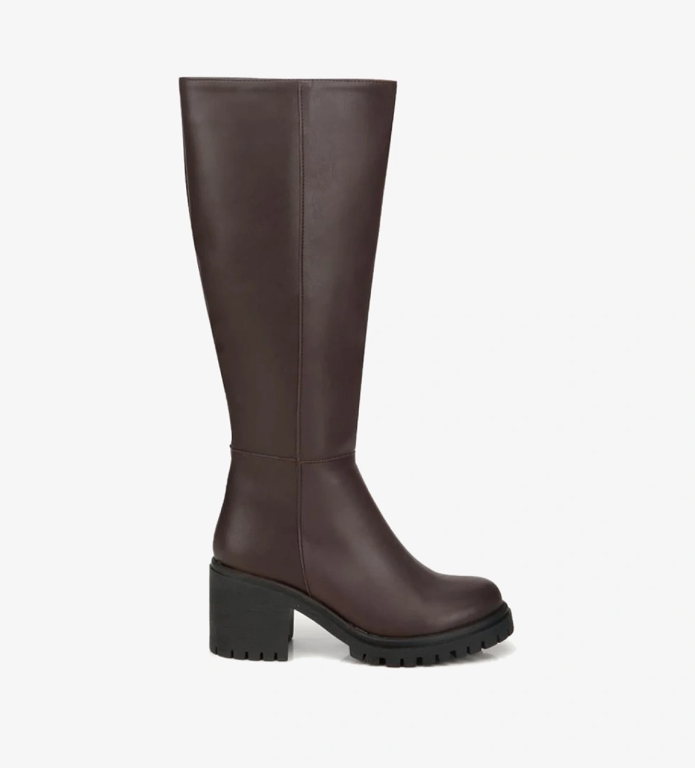 Kadın Kahverengi Kalın Tabanlı Topuklu Çizme - Görsel 1