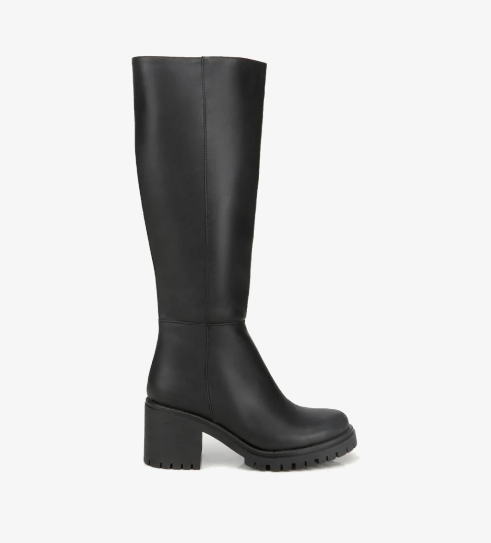 Kadın Siyah Kalın Tabanlı Topuklu Çizme