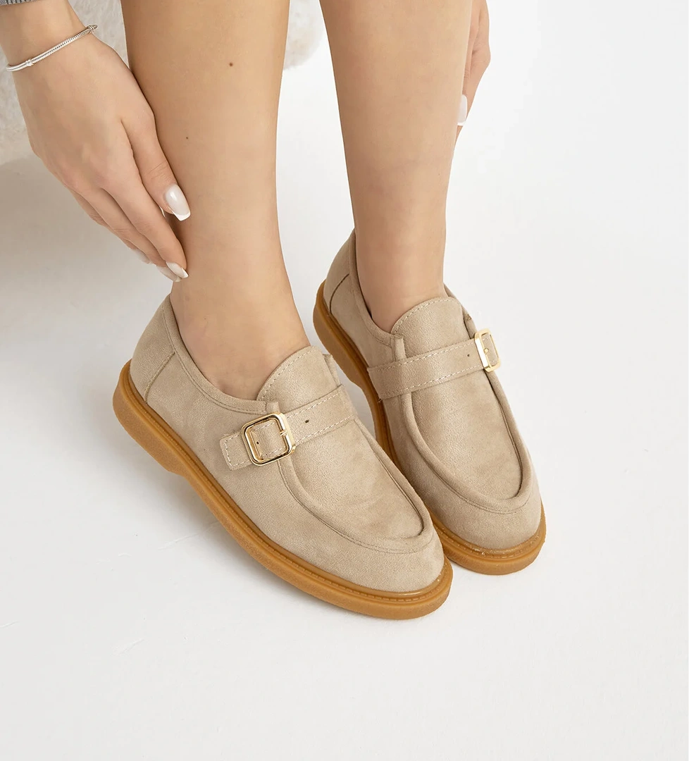 Tonny Black Kadın Termo Taban Süet Görünümlü Tokalı Günlük Loafer model görseli