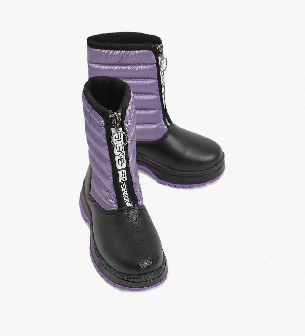 Tonny Black Çocuk Unisex Kalın Termo Taban Önü Yazılı Sıcak Astarlı Fermuarlı Şişme Kar Botu model görseli