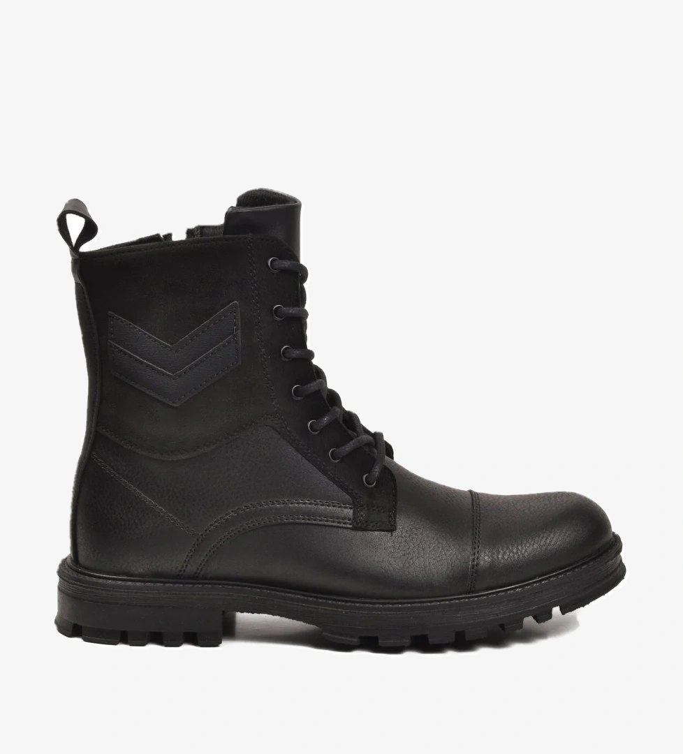 Siyah Kaymaz Taban İçi Polarlı Fermuarlı Erkek Bot GVN-347 M - Görsel 1