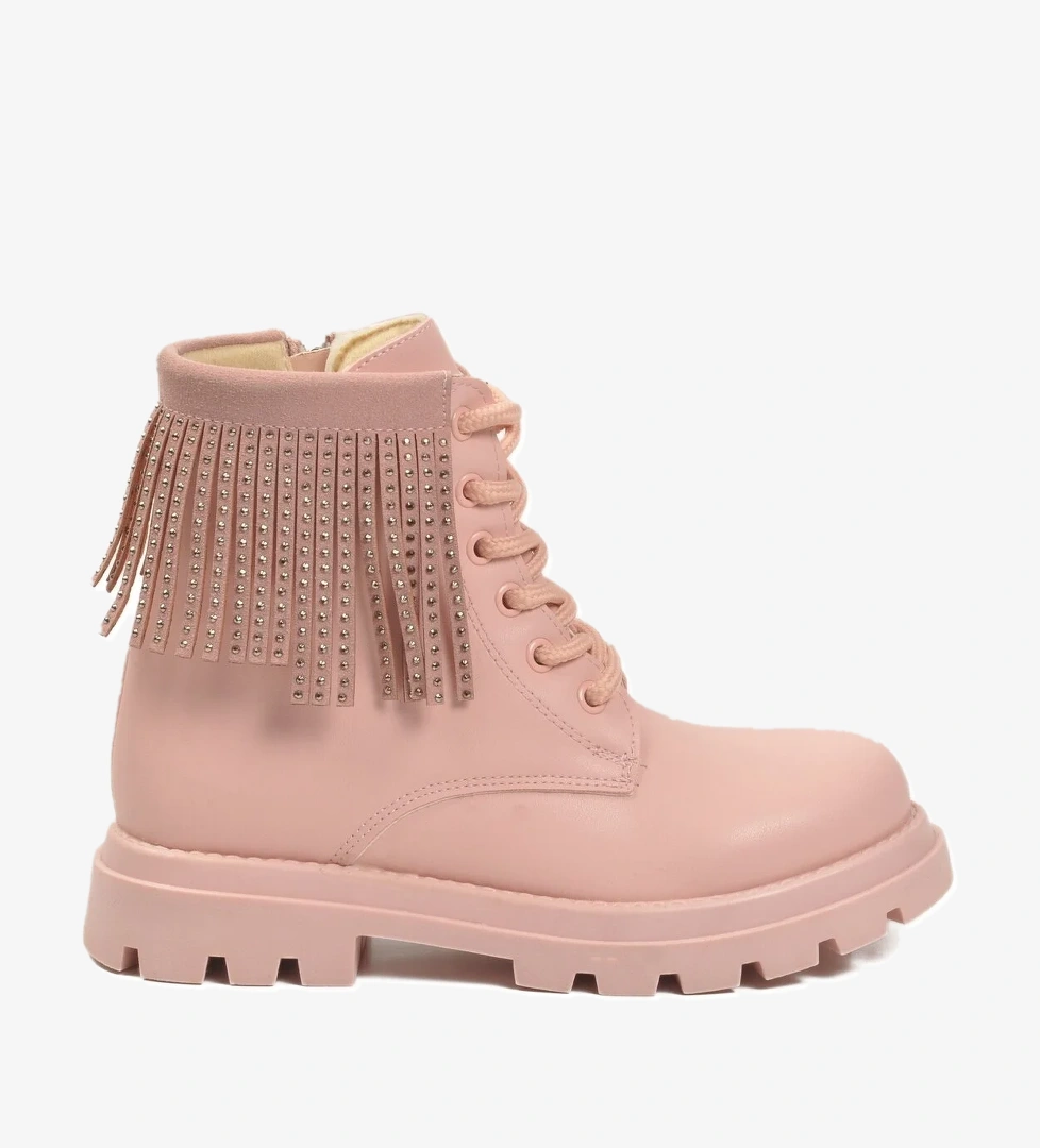 Pudra İçi Polarlı Kaymaz Taban Fermuarlı Kız Çocuk Bot Alya F