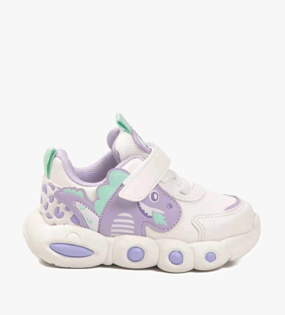 Lila Cırtlı Hafif Kız Bebek Spor Ayakkabı Dinito B - Görsel 1