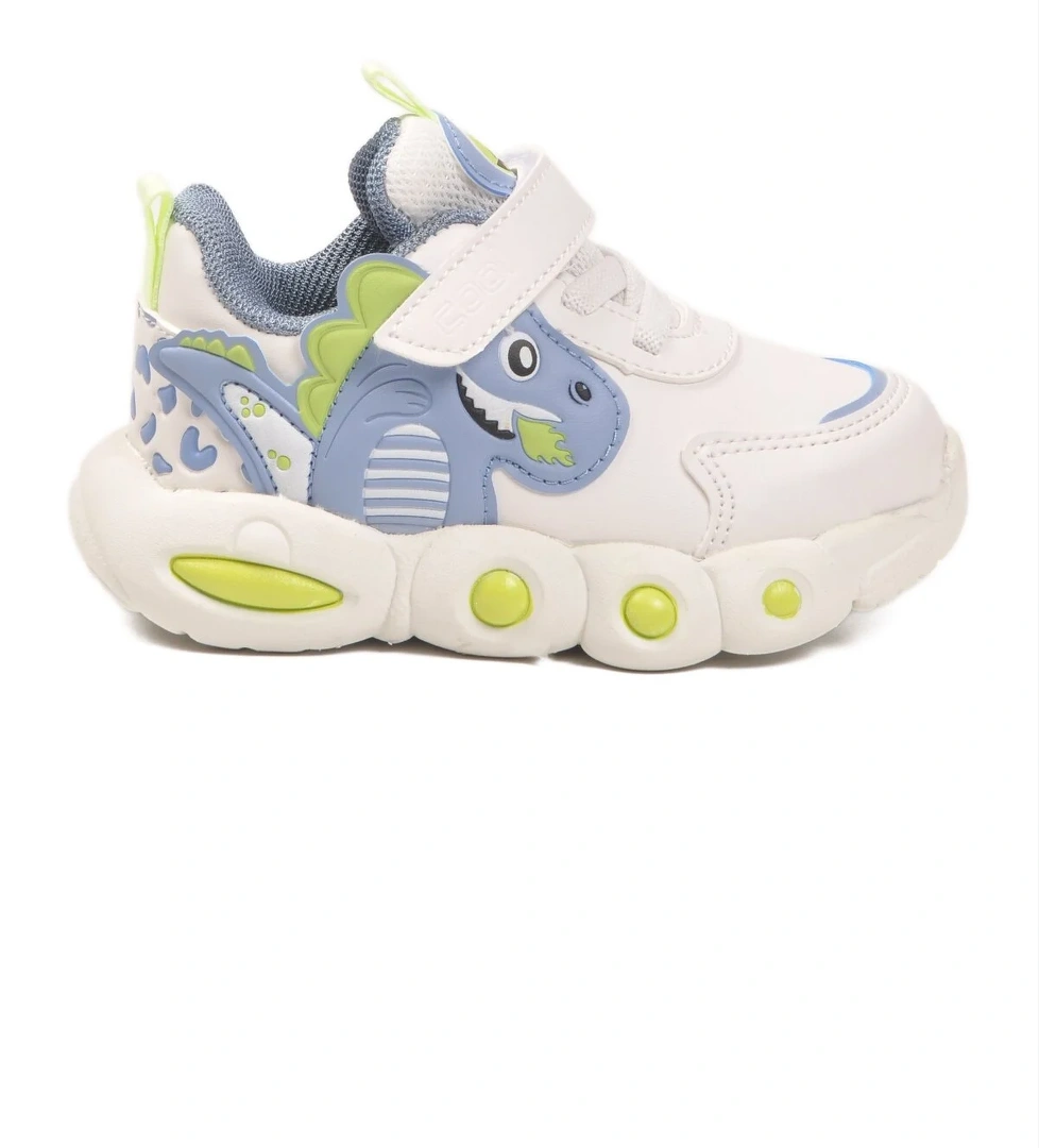 Beyaz Cırtlı Hafif Unisex Çocuk Spor Ayakkabı Dinito B