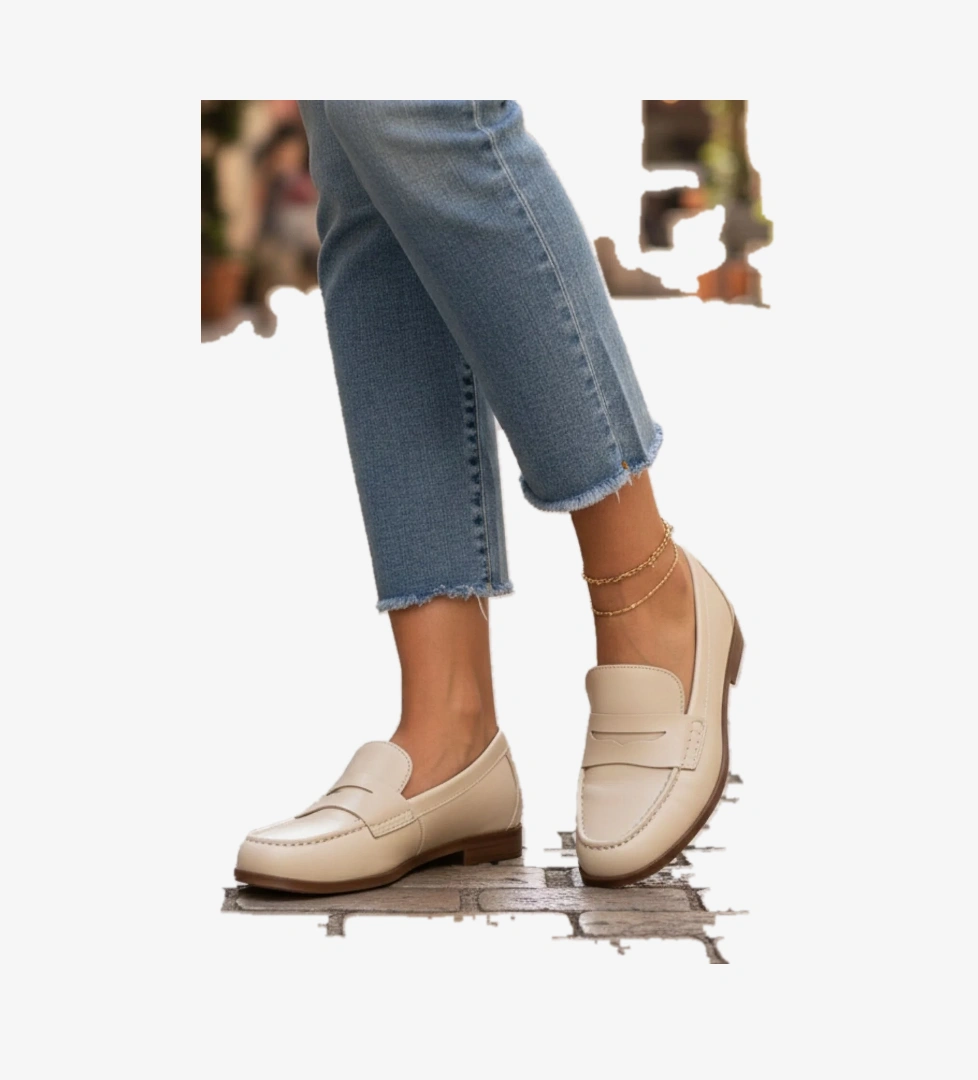 Düz Taban Siyah Deri Comfort Loafer Kadın Babet Ayakkabı NAPA-AES76127 - Görsel 1