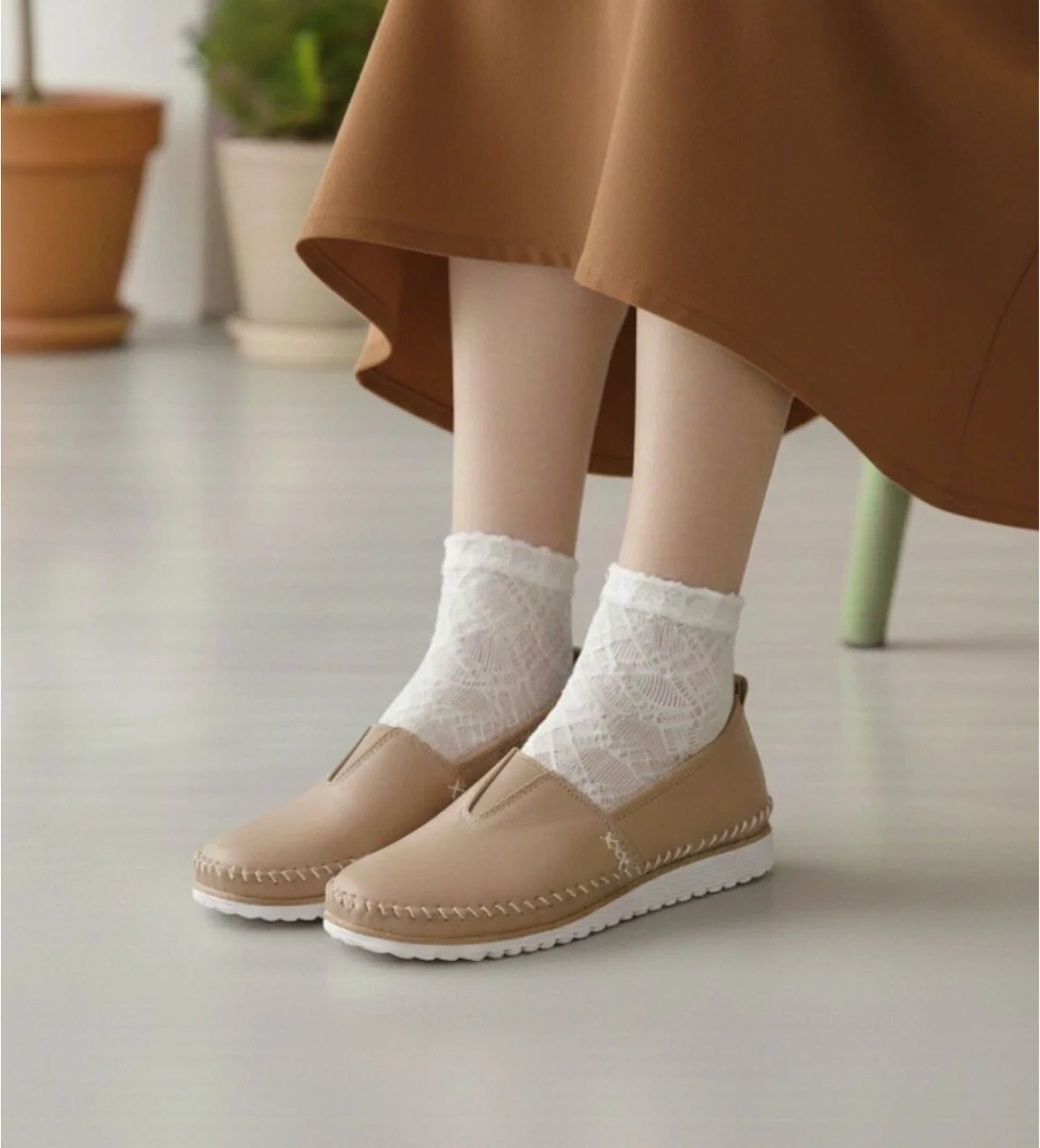 Nefes Alan Hakiki Deri Rahat Taban Kadın Casual Ayakkabı NAPA-108 - Görsel 1