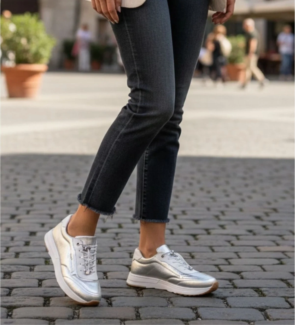 Hakiki Deri Hızlı Bağcıklı Ortopedik Taban Spor Ayakkabı NAPA-383 - Görsel 1