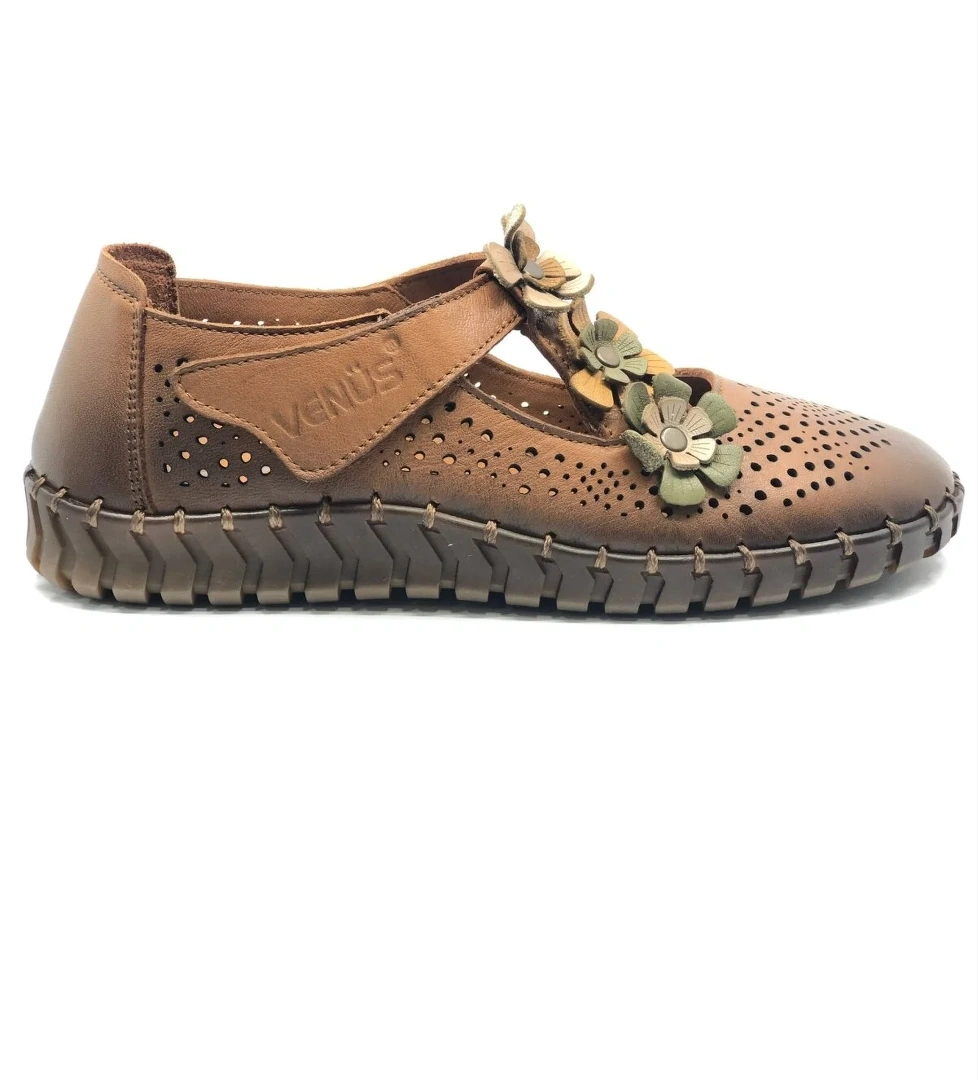 Perlon Hakiki Deri Ortopedik Kadın Casual Ayakkabı - Görsel 1