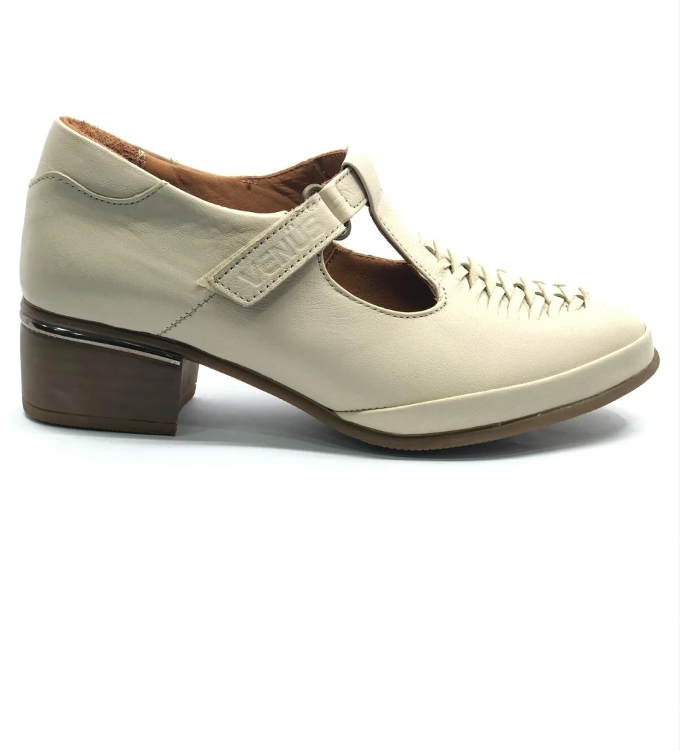 Rendoo Hakiki Deri Comfort Ortopedik Kadın Klasik Topuklu Ayakkabı