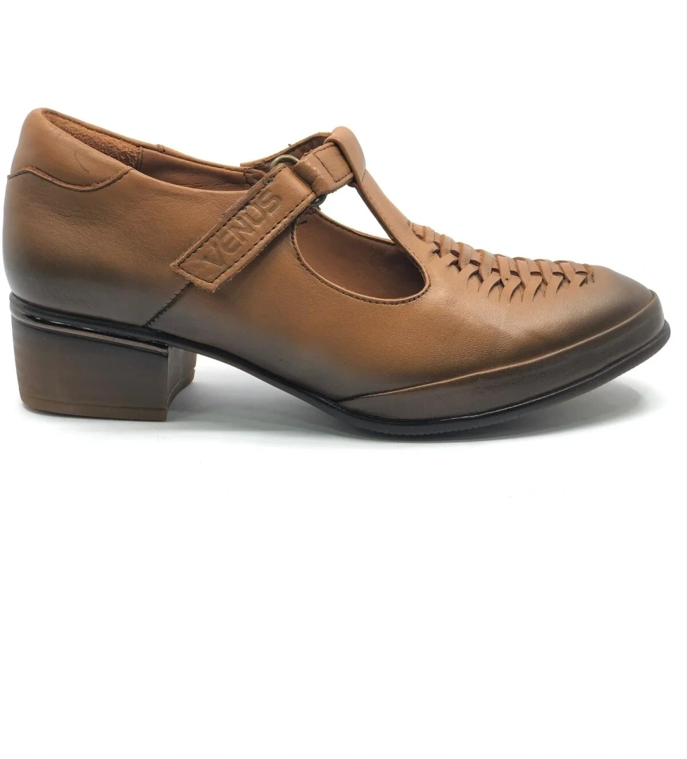 Rendoo Hakiki Deri Comfort Ortopedik Kadın Klasik Topuklu Ayakkabı - Görsel 1