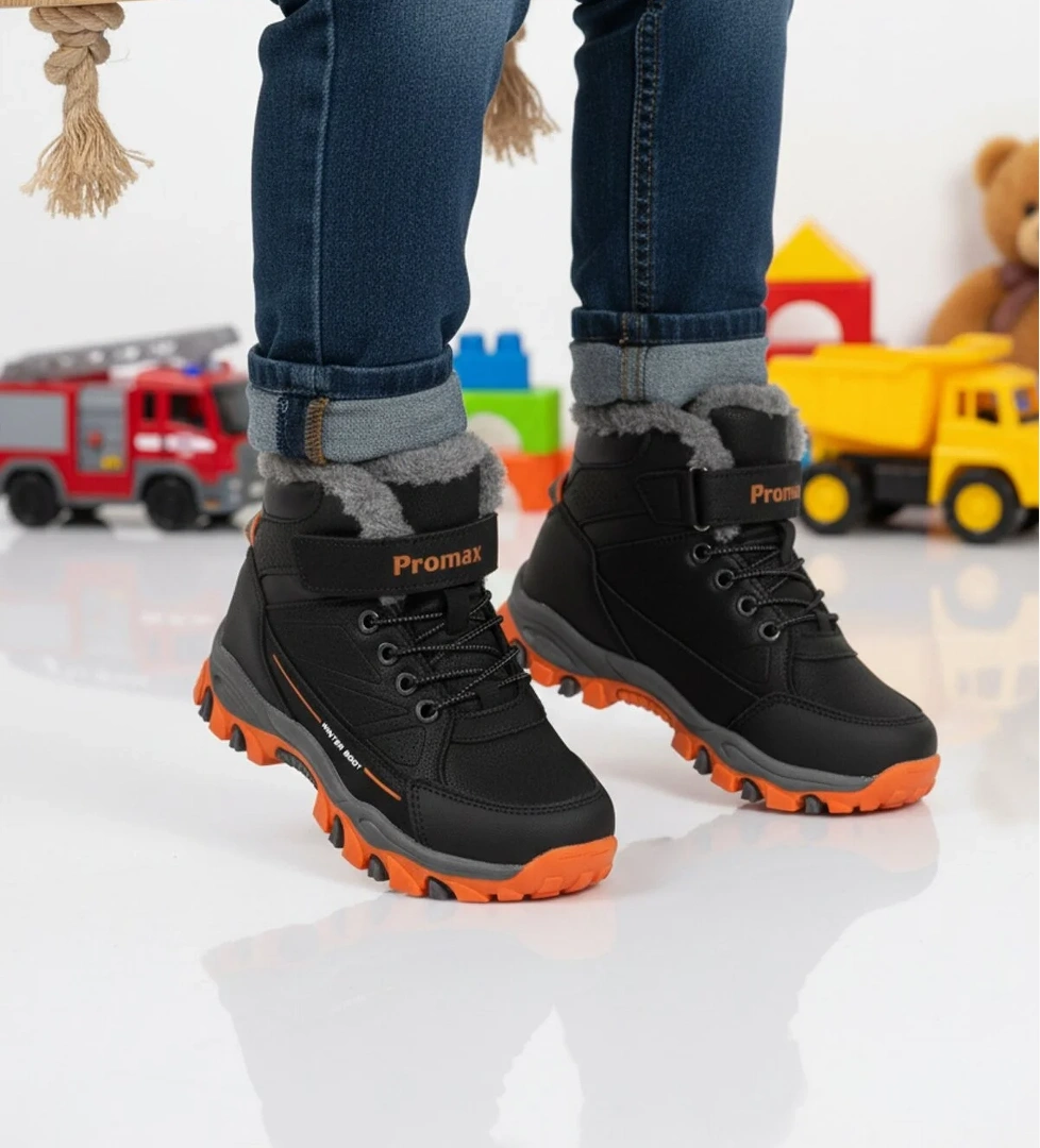 Siyah Turuncu Kürklü Kaymaz Cırtlı Kız Çocuk Bot 2082 P