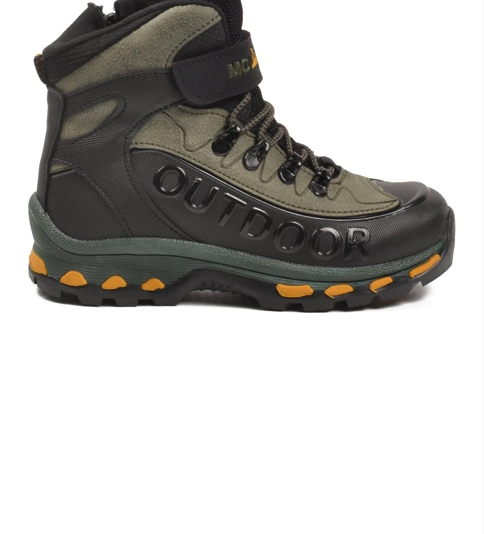 Siyah Haki Polarlı Kaymaz Fermuarlı Unisex Outdoor Çocuk Bot 2115 F