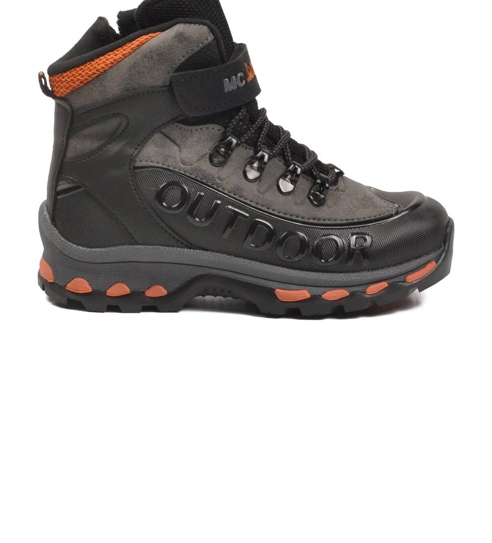 Siyah Füme Polarlı Kaymaz Fermuarlı Unisex Outdoor Çocuk Bot 2115 F