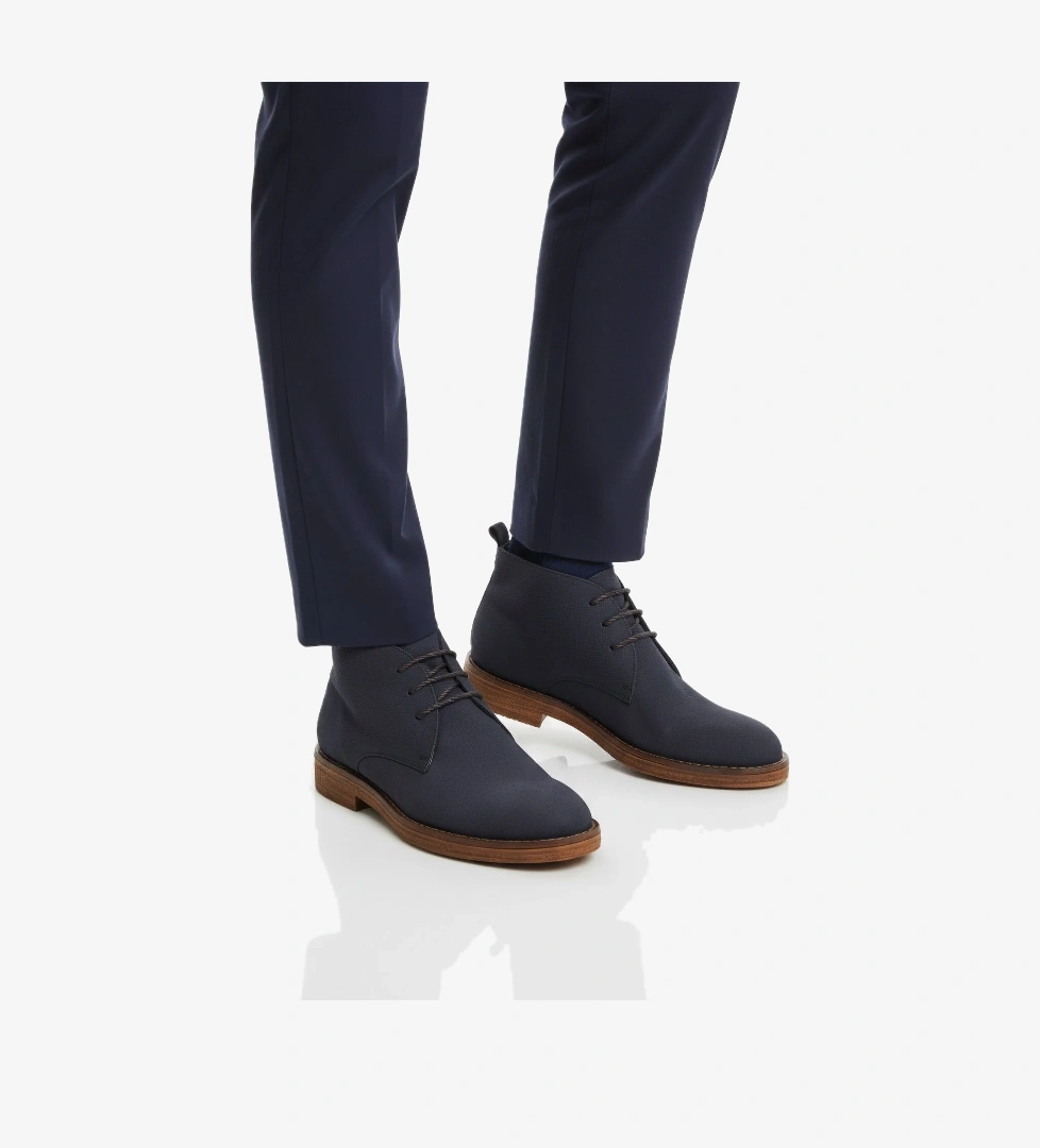 Lacivert Bağcıklı Hakiki Deri Erkek Klasik Bot Po 235 M