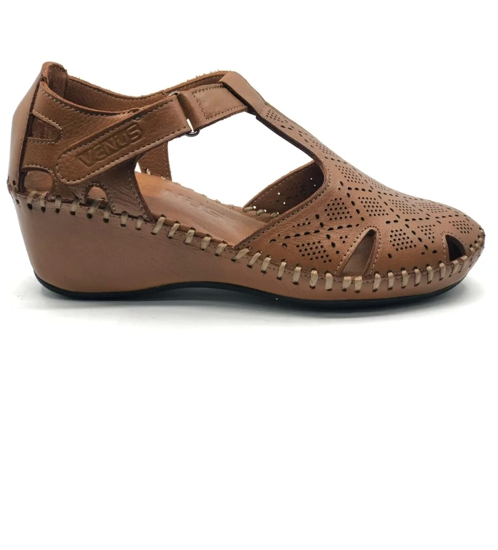 Linda Hakiki Deri Comfort Ortopedik Kadın Sandalet