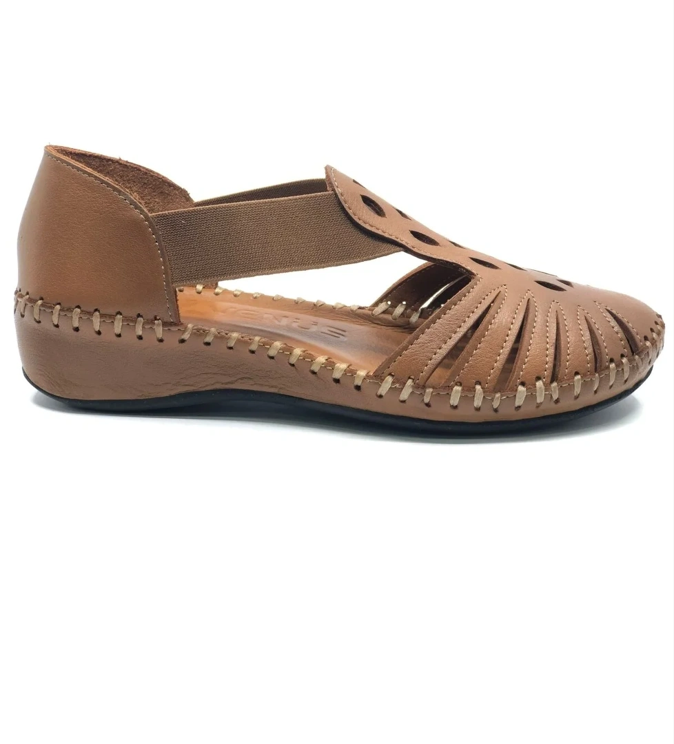 Galantus Hakiki Deri Comfort Ortopedik Kadın Sandalet - Görsel 1