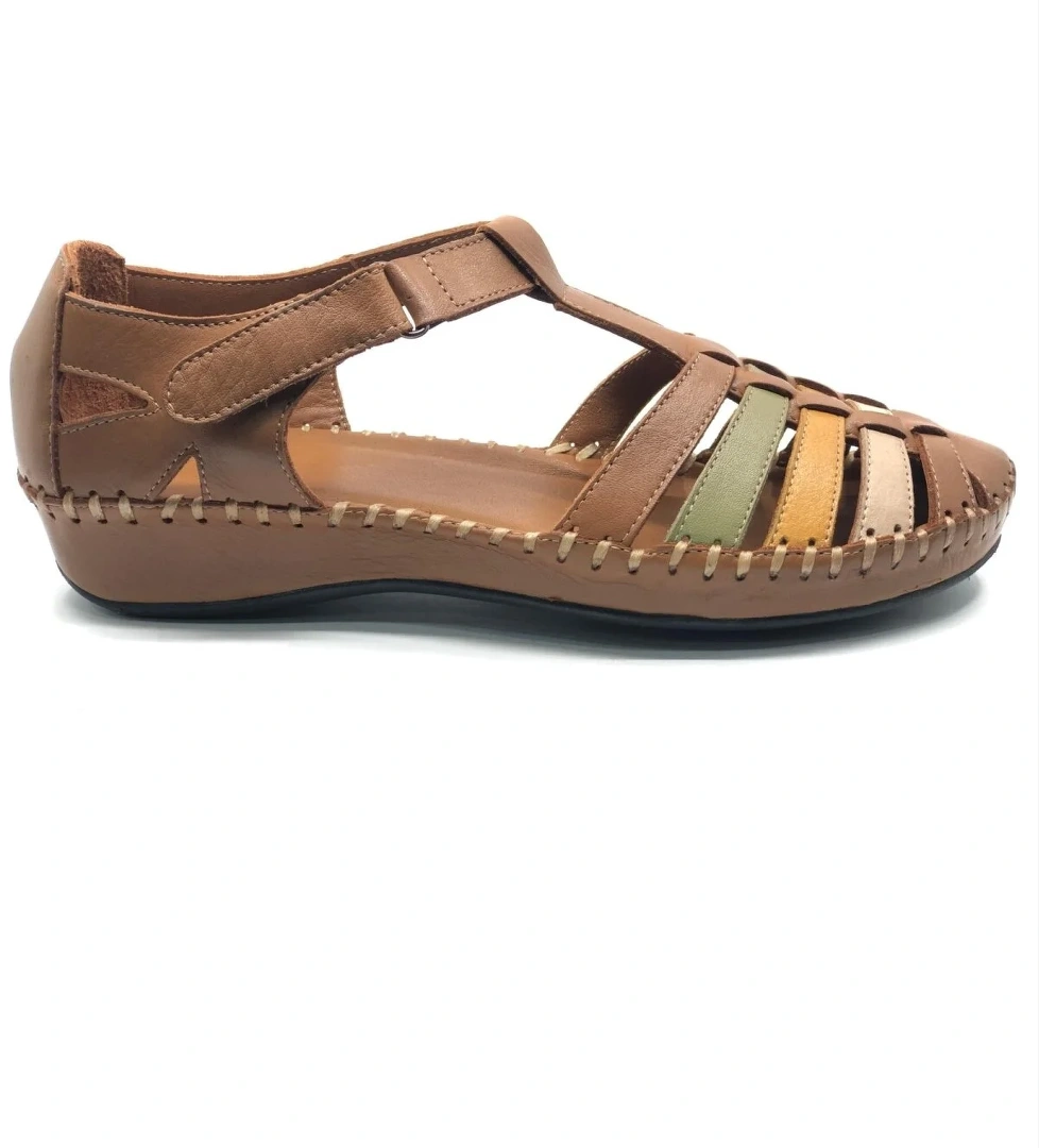 Trrop Hakiki Deri Comfort Ortopedik Kadın Sandalet - Görsel 1